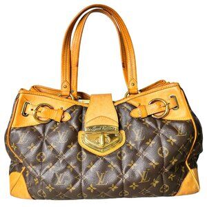 Authentic Louis Vuitton Etoile Monogram Quilted Shopper Bag W/Tan Leather Trim